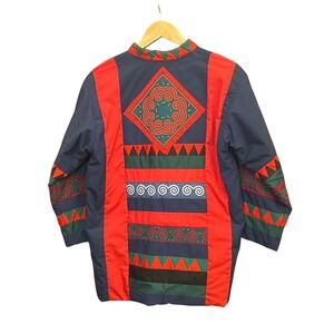 Vintage Quilted Boho Patchwork Christmas Jacket Southwest Handmade Folkcore